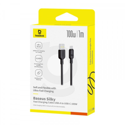Кабель Baseus Silky Type-C 100W 1м Чорний