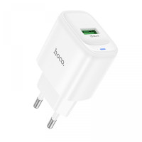 Мережевий зарядний пристрій Hoco C140A 1USB/18W/QC 3.0 White, Білий