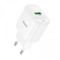 Сетевое зарядное устройство Hoco C140A 1USB/18W/QC 3.0 White, Белый Сетевое зарядное устройство Hoco C140A 1USB/18W/QC 3.0 White, Белый