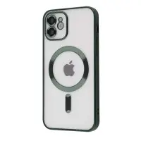 Чехол Накладка Metal Matte MagSafe iPhone 12 Pro Max Тёмно зеленая