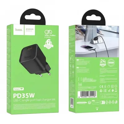 Сетевое зарядное устройство Hoco N66 PD 35W Black, Черный