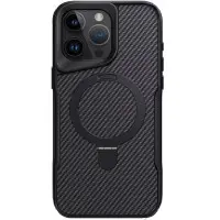 Чехол накладка Metal Buttons with MagSafe Carbon Ring iPhone 16 Pro Max Черная