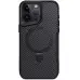 Чехол накладка Metal Buttons with MagSafe Carbon Ring iPhone 16 Pro Max Черная