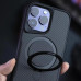 Чехол накладка Metal Buttons with MagSafe Carbon Ring iPhone 16 Pro Max Черная