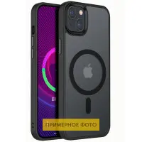 Чехол накладка Metal Buttons with MagSafe iPhone 16 Plus Черная