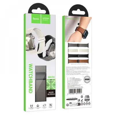 Ремешок Apple Watch 42мм-49мм Hoco WA34 Серий (Dark Grey)