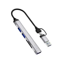 USB хаб WIWU Zolo Wi-HB003 USB-C 5 in 1 Grey, Сірий