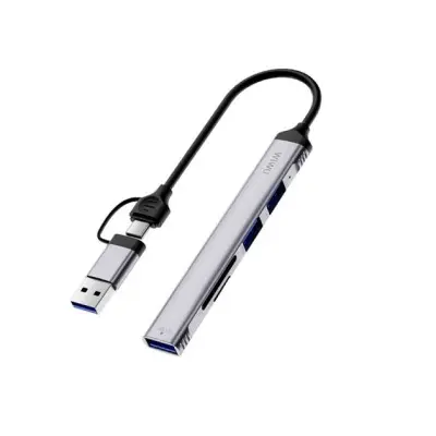 USB хаб WIWU Zolo Wi-HB003 USB-C 5 in 1 Grey, Серый