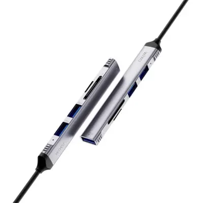 USB хаб WIWU Zolo Wi-HB003 USB-C 5 in 1 Grey, Серый