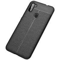 Чехол накладка Имитация Кожи Samsung A115/M115 (A11/M11) Черная