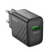 Сетевое зарядное устройство МЗП Hoco CS21A 1USB/QC 3.0 Черный