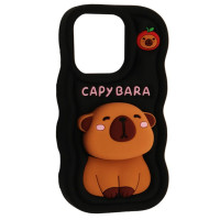Накладка Capybara iPhone 13/14/15 Чорна (3D) Накладка Capybara iPhone 13/14/15 Чорна (3D)