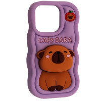 Накладка Capybara iPhone 13/14/15 Бузкова (3D)