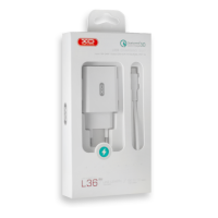 Мережевий зарядний пристрій XO MicroUsb Q.C 3.0 (L36) White, Білий