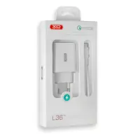 Сетевое зарядное устройство XO MicroUsb Q.C 3.0 (L36) White, Белый