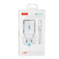 Сетевое зарядное устройство XO Type-C Q.C 3.0 Белый (L36)