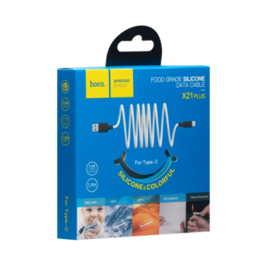 Кабель дата Hoco X21 USB Type A - Type-C 1м Чорно-синій