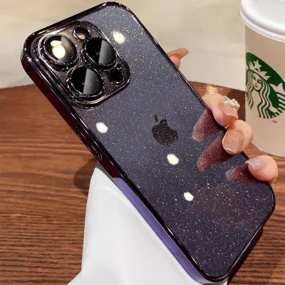 Чехол накладка Glittershine iPhone 14 Pro Max Фиолетовая