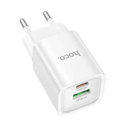 Сетевое зарядное устройство Hoco C149A 1PD+1USB 30W White, Белый