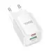 Мережевий зарядний пристрій Hoco C149A 1PD+1USB 30W White, Білий