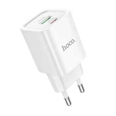 Мережевий зарядний пристрій Hoco C149A 1PD+1USB 30W White, Білий