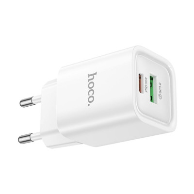 Сетевое зарядное устройство Hoco C149A 1PD+1USB 30W White, Белый