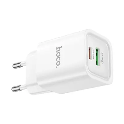 Мережевий зарядний пристрій Hoco C149A 1PD+1USB 30W White, Білий