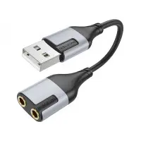 Адаптер Borofon BV19 2-port USB to 3.5mm External Sound Card Чорний