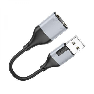 Адаптер Borofon BV19 2-port USB to 3.5mm External Sound Card Чорний
