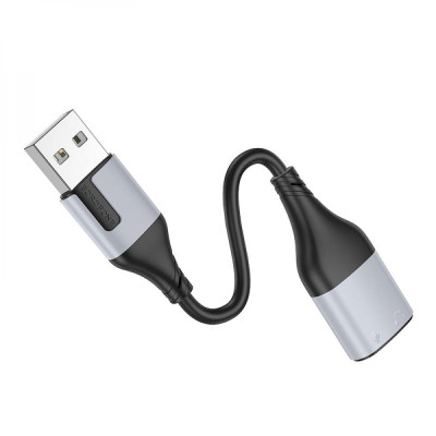 Адаптер Borofon BV19 2-port USB to 3.5mm External Sound Card Чорний