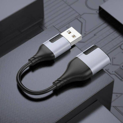 Адаптер Borofon BV19 2-port USB to 3.5mm External Sound Card Чорний