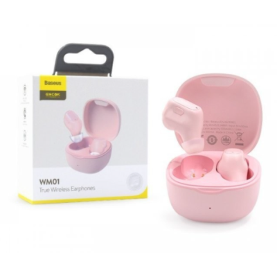 Безпровідні Bluetooth навушники BASEUS Encok True Wireless Earphones WM01 Pink, рожевий