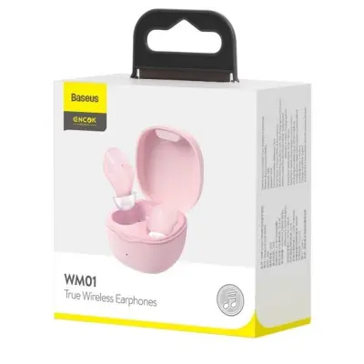 Беспроводные наушники BASEUS Encok True Wireless Earphones WM01 Pink, розовый