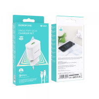 Мережевий зарядний пристрій Borofone BA59A Type-C QC3.0 Білий Мережевий зарядний пристрій Borofone BA59A Type-C QC3.0 Білий