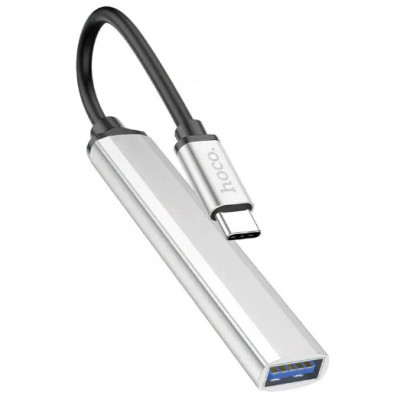 USB хаб Hoco HB26 Type-C 4in1 Grey, Білий