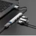 USB хаб Hoco HB26 Type-C 4in1 Grey, Металлический Серый
