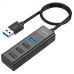 USB хаб Hoco HB25 4in1 Black, Чорний