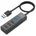 USB хаб Hoco HB25 4in1 USB Black, Чорний