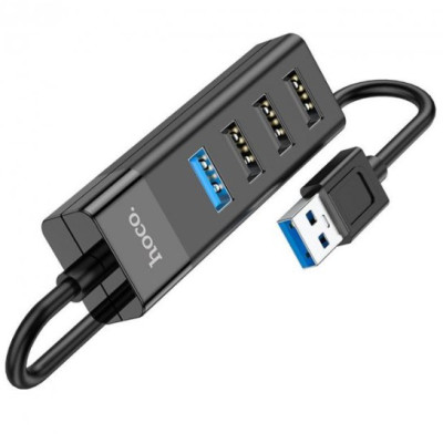 USB хаб Hoco HB25 4in1 Black, Черный