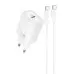 Мережевий зарядний пристрій Hoco N62 1USB-C 30W + Кабель Type-C to Type-C White, Білий
