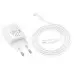 Мережевий зарядний пристрій Hoco N62 1USB-C 30W + Кабель Type-C to Type-C White, Білий