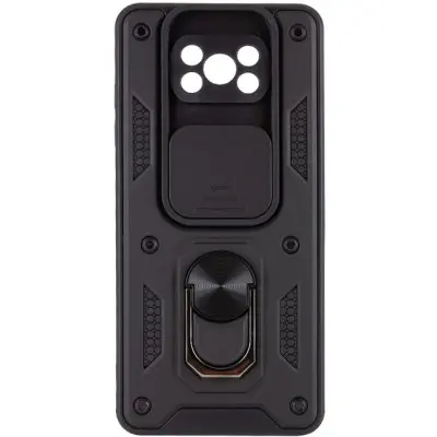 Чехол накладка Serge Ring Camshield Xiaomi Poco X3 Черная