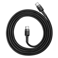 Кабель дата Baseus Cafule Type-C to Type-C 1м Чорно-сірий Кабель дата Baseus Cafule Type-C to Type-C 1м Чорно-сірий