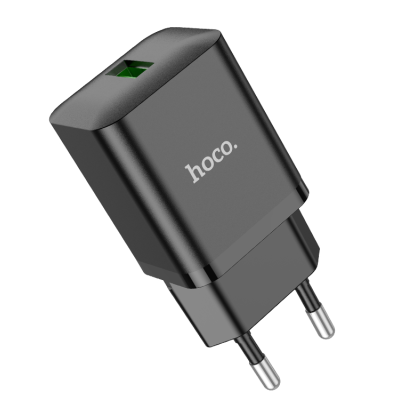 Мережевий зарядний пристрій Hoco N26 1USB (QC3.0) 18W Black, Чорний