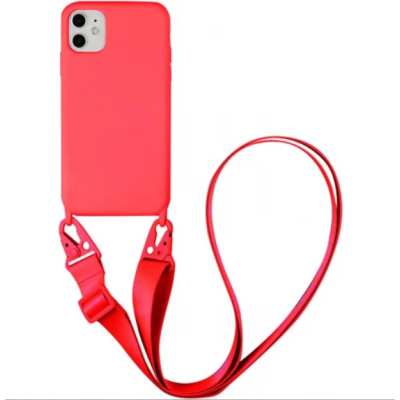 Накладка Soft Silicone Crossbody iPhone 11 Червона