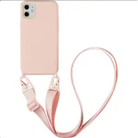 Чохол накладка Soft Silicone Crossbody iPhone 11 Рожевий Пісок