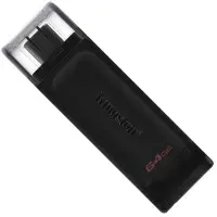 Флеш память USB 64Gb Kingston Flash DT70 Type-C Black