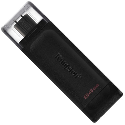 Флеш пам\'ять USB 64Gb Kingston Flash DT70 Type-C Black