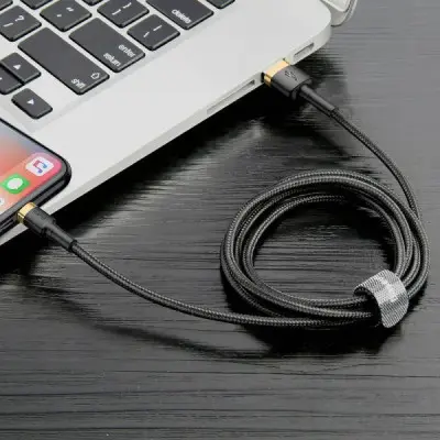 Кабель Baseus Cafule Lightning 1м Чорно-золотий Кабель Baseus Cafule Lightning 1м Чорно-золотий