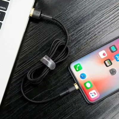 Кабель Baseus Cafule Lightning 1м Чорно-золотий Кабель Baseus Cafule Lightning 1м Чорно-золотий